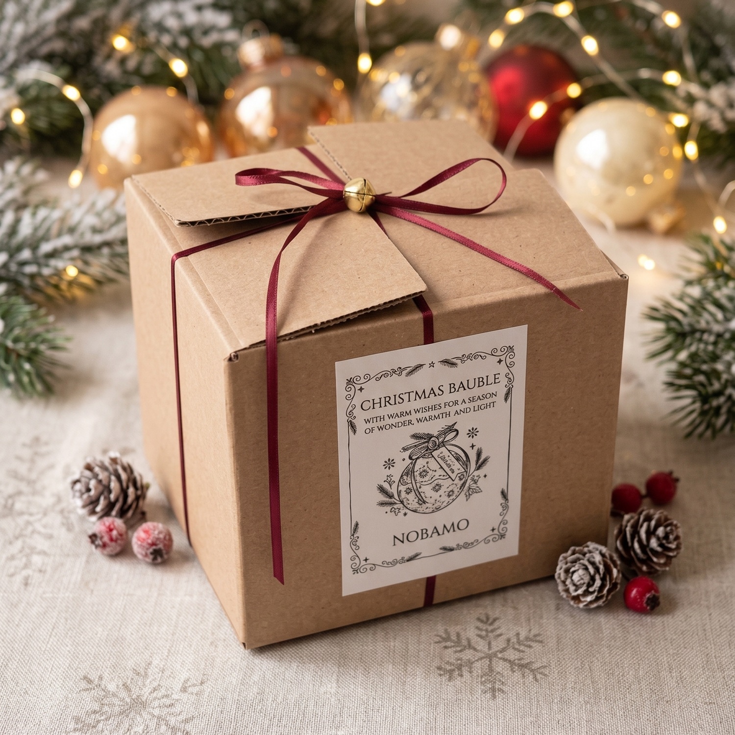 Свещ Christmas Bauble Enchanted MINI - Бяла / Сребърна / Зимно вълшебство / MINI