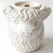 Свещ Highland Cow - Бяла / Ванилия
