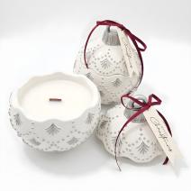 Свещ Christmas Bauble Enchanted MINI - Бяла / Сребърна / Зимно вълшебство / MINI