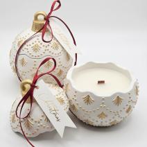 Свещ Christmas Bauble Enchanted - Бяла / Златна / Зимна магия